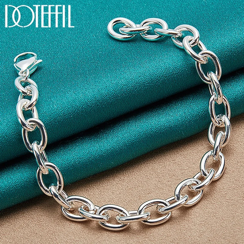 925 Sterling Silver 8-Inch Basic Chain Bracelet For Woman Man Jewelry