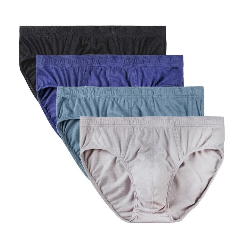 100% Cotton Briefs Mens Comfortable Underpants Man Underwear XL/2XL/3XL/4XL/5XL 4Pcs/Lot Male Breathable Panties Shorts