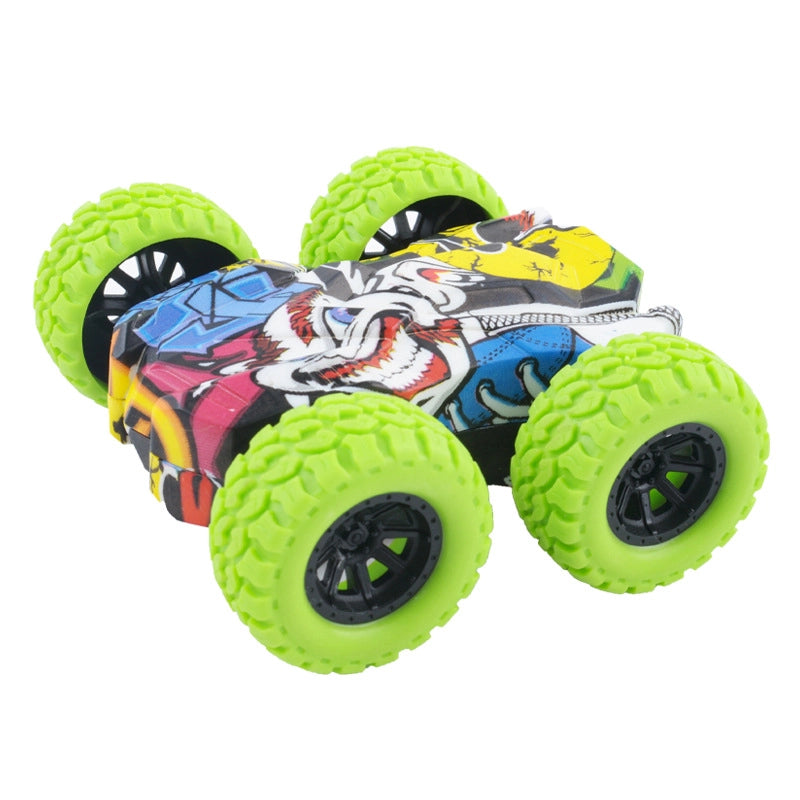 Children’s Four-wheel Drive Inertia Car Double-sided Off-road Vehicle Fall-resistant Stunt Racing Model Boy Gift Toy Stall