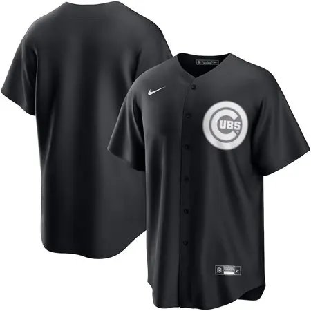 Youth Chicago Cubs  Black Lights Out Replica Jersey