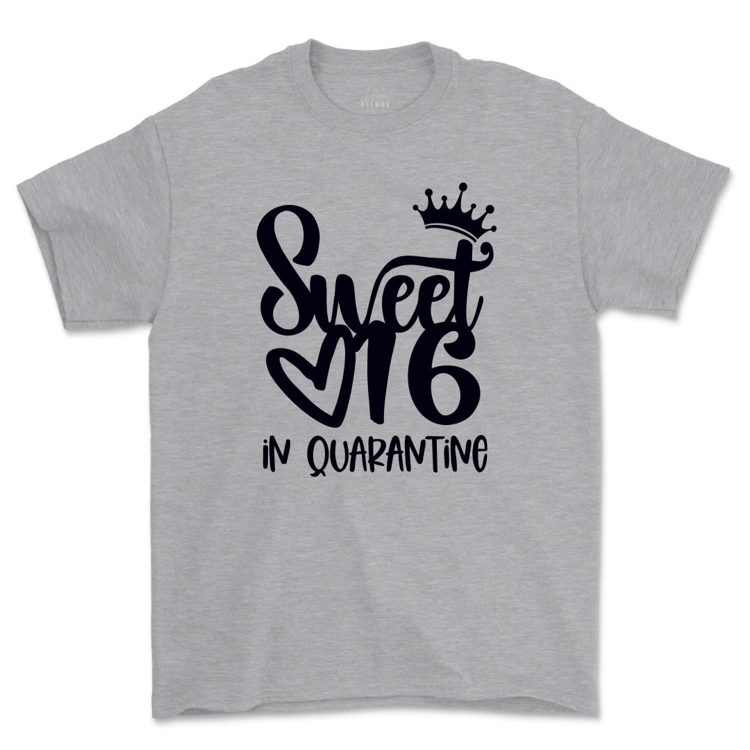 Sweet 16 In Quarantine Shirt 6th Birthday Gift For Girls Sixteenth Birthday Tee