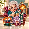 (Grandma)DIY Pearl Diamond Painting Acrylic Stand, Christmas Double-Sided Printed Tabletop Decoration, Special Shaped Diamond Art Craft Kit for Home Decor