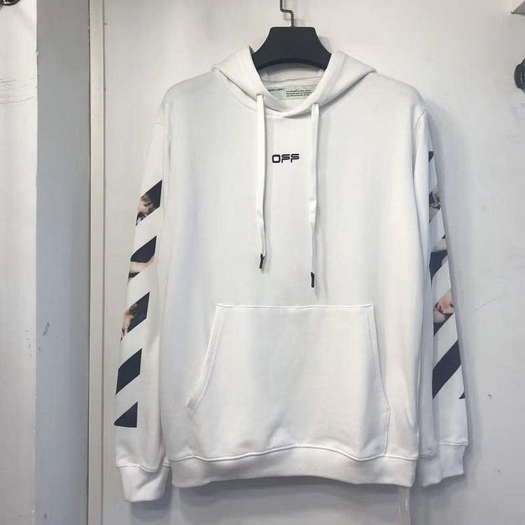 Off White Hoodie Spring and Autumn Arrow Print Ow Pullover Hoodie Sweater Owt