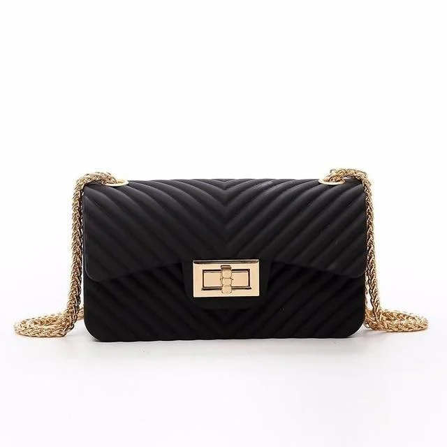 Fashion Jelly Purse Clutch Purse With Chain