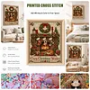 Fireplace Cat DIY 11CT 3 Strand Stamped Cross Stitch Kit for Adults 40x50cm tapestrymarket