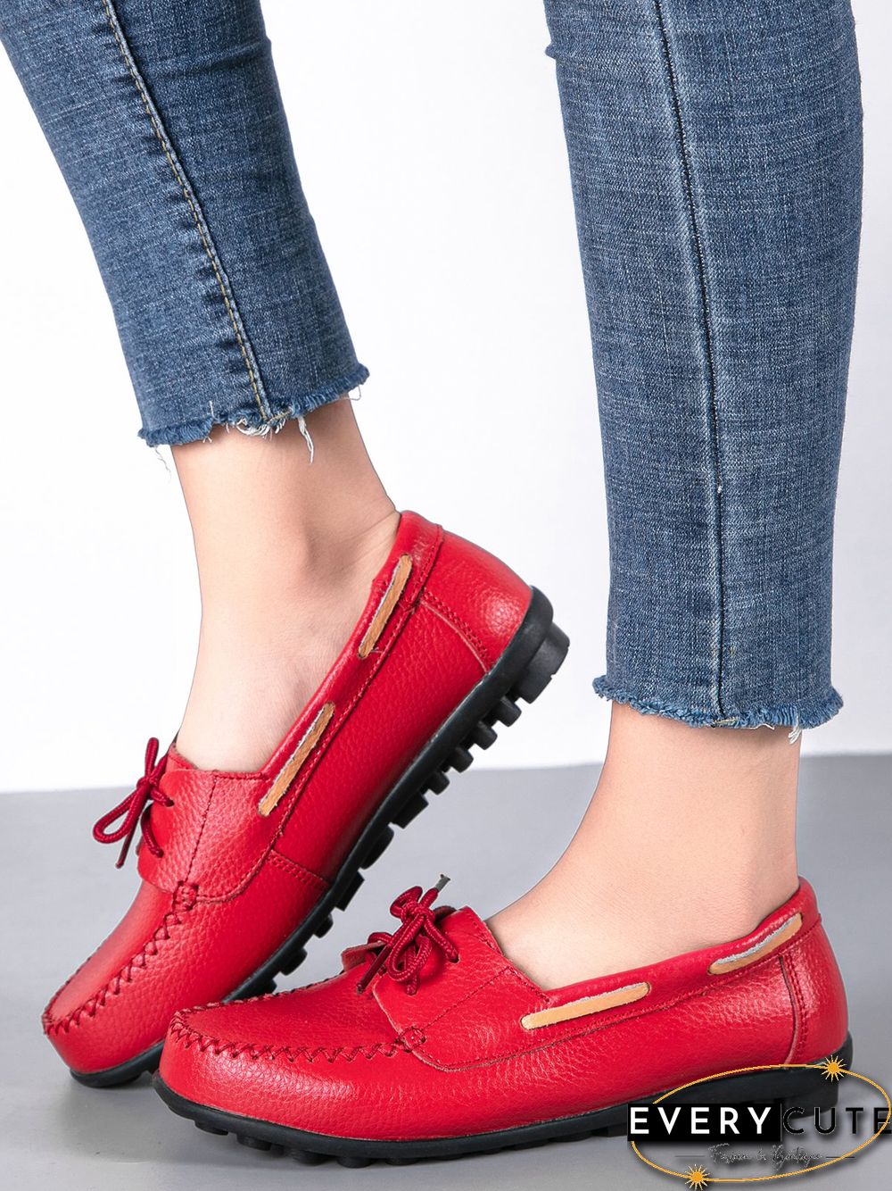 Retro Casual Simple Lace-up Flat Shoes