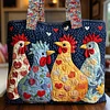Funky Chicken Quilted Tote Bag🔥All items are shipped in a default size of 15x14 inches.