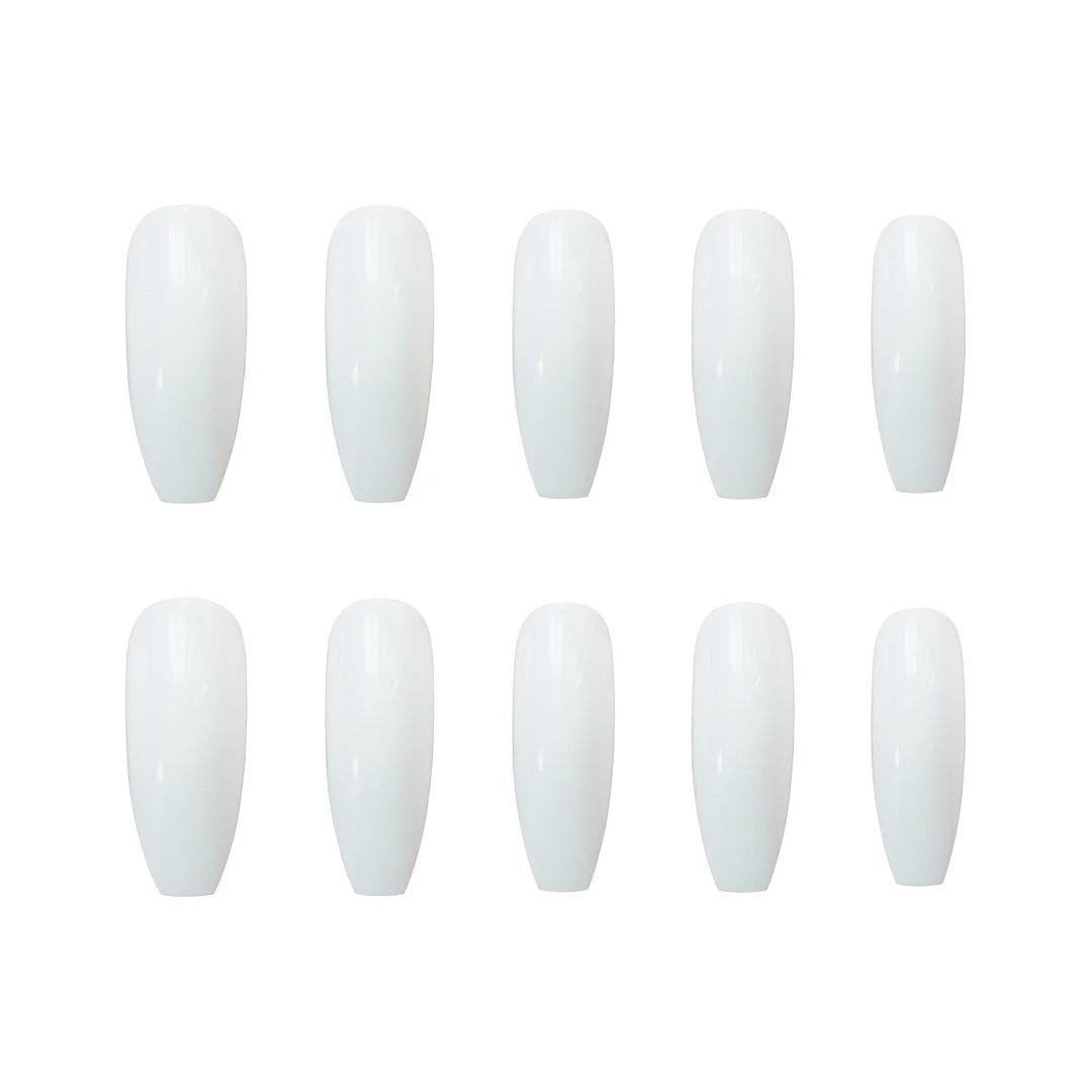 24pcs/Set Long Coffin Fake Nails European White Black Nail Decoration Ballerina Full Nail Art Tips Artificial Press on Nails-Nail Inspo