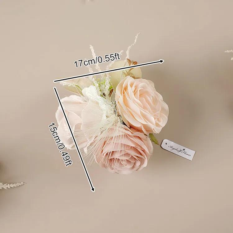 A86386 Champagne Rose Series Wrist Flower Bridal Decoration Wedding Supplies