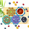 Datura DIY Diamonds Painting Coaster Woodiness with Rack Cup Pad Crafts Kits