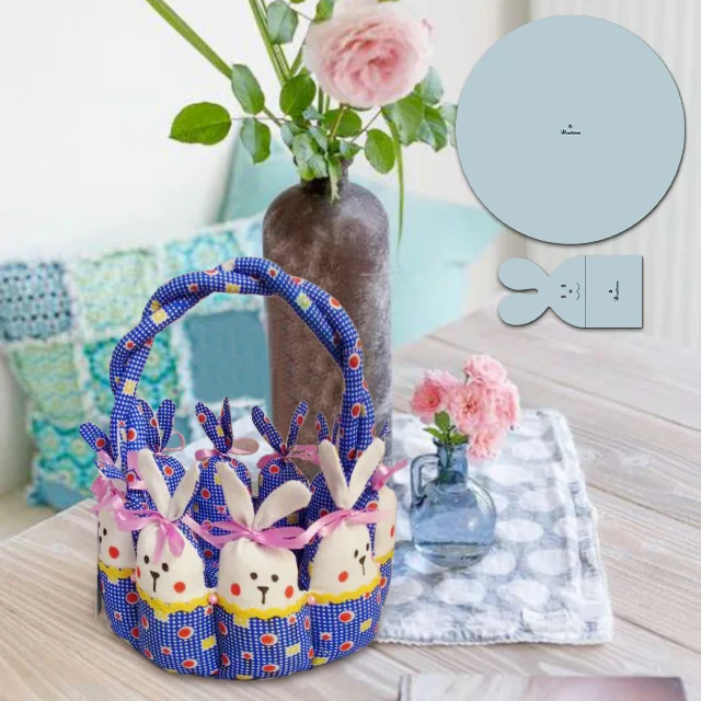 Easter Bunny Basket Sewing Template - With Instructions