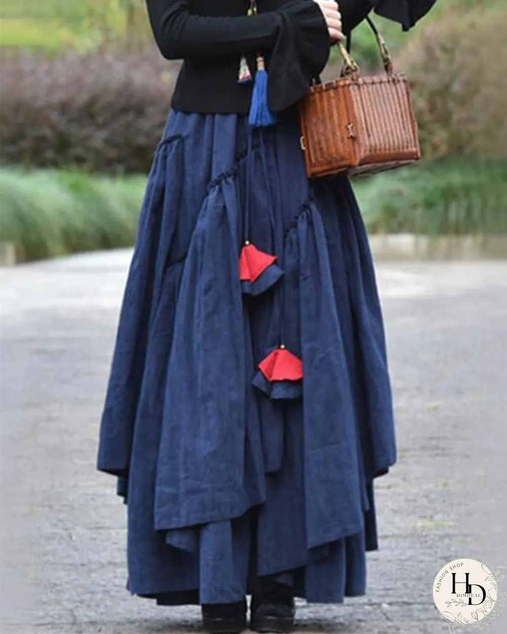 Solid Cotton Daily Vintage Skirt