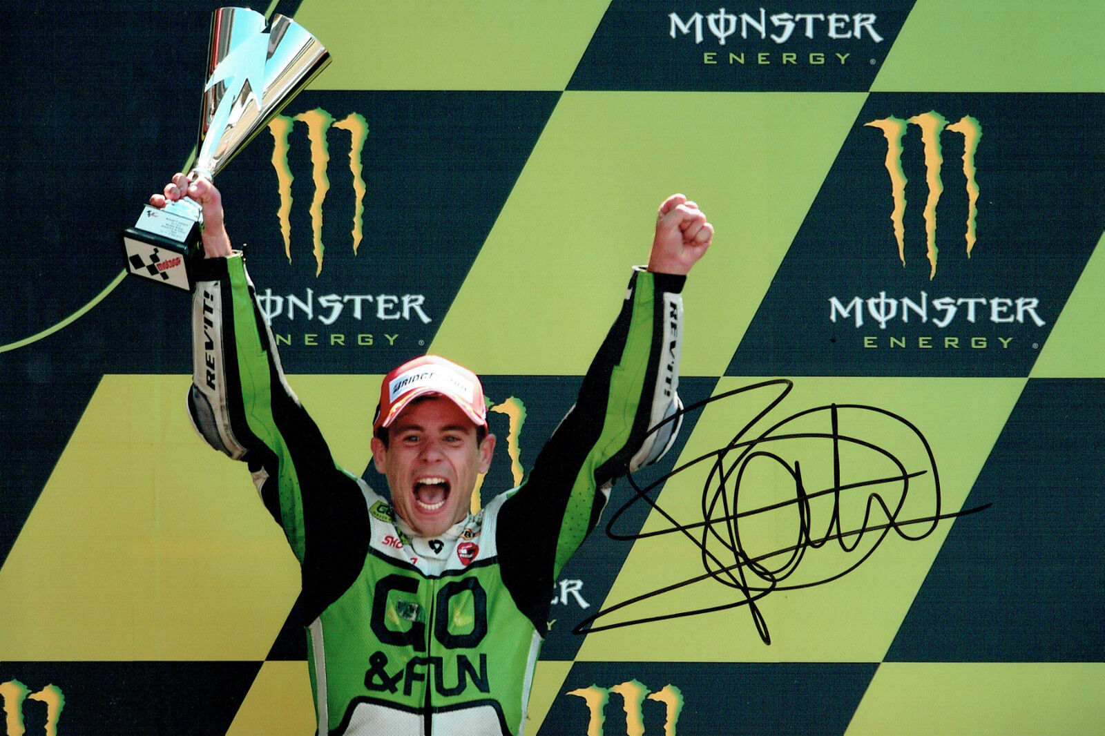 Alvaro BAUTISTA SIGNED MOTOGP HONDA Rider Autograph Podium Photo Poster painting AFTAL COA