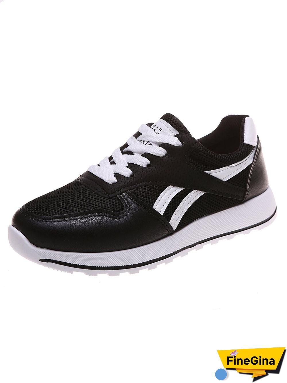 Color Block Sports All Season Split Joint Flat Heel Round Toe Fabric Fabric Lace-Up Sneakers for Women
