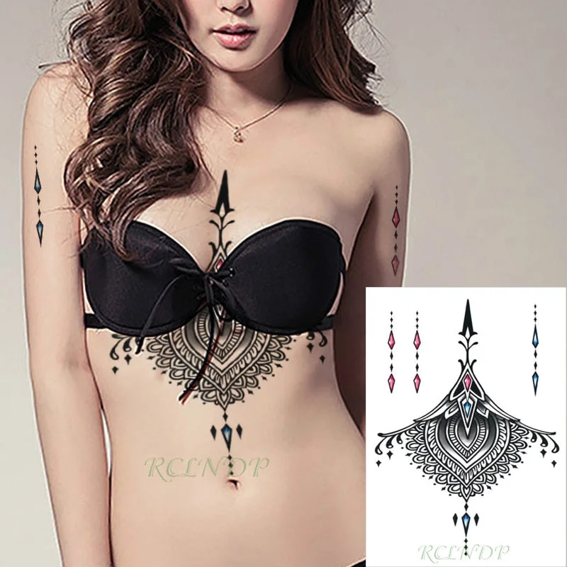 Waterproof Temporary Tattoo Sticker sexy on body back big crown tatto stickers flash tatoo fake tattoos for women men