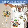 2pcs DIY Diamond Painting Flower Butterfly Bee Wind Chimes Crystal Window Suncatcher Craft Set Birthday Gifts Home Garden Decor