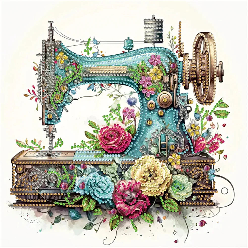 Diamond Painting - Partial Special Shaped Drill - Sewing Machine(Canvas|30*30cm)