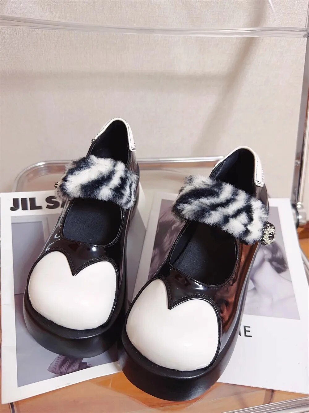 VCshoes Woman Shoes Lady High Thick Wedges Heels Pumps Women Princess Student Dress Party Shoes 32-47 Shoes Hearts 8cm