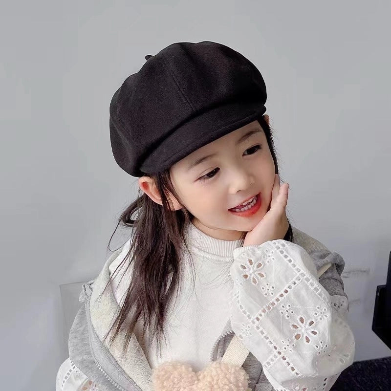 Korean-style Children’s Hat Spring And Autumn Girls’ Beret Octagonal Cap Female Baby Belle Cap Summer Fashion Painting
