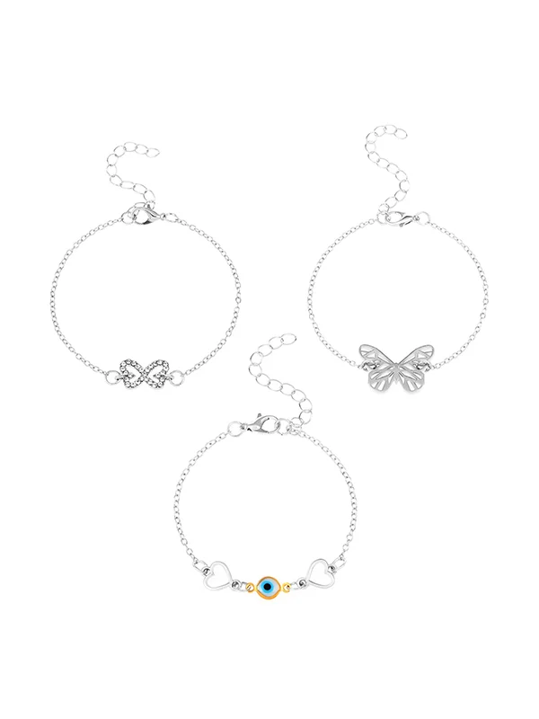 Butterfly Shape Chains Anklets Three Pieces