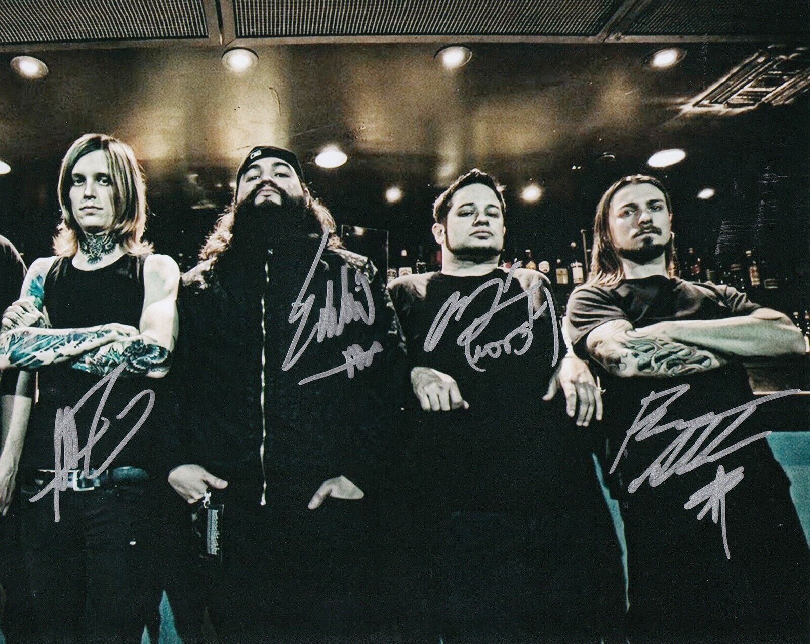 ALL SHALL PERISH group signed MUSIC 8X10 Photo Poster painting W/COA *THIS IS WHERE IT ENDS* #1