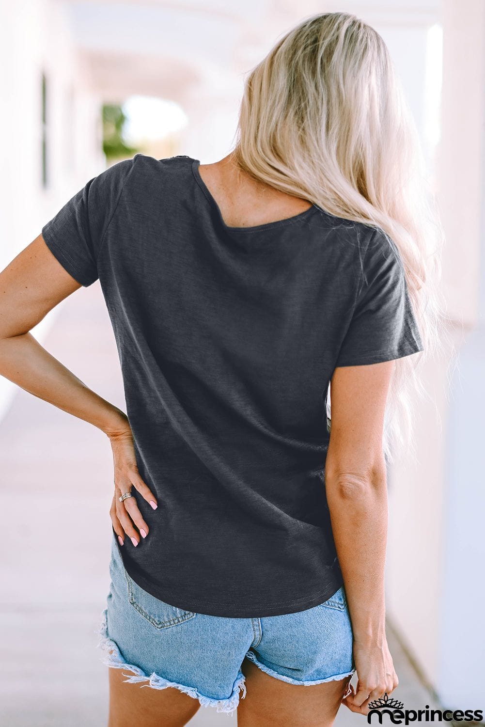 V-Neck Short Sleeve Blouse