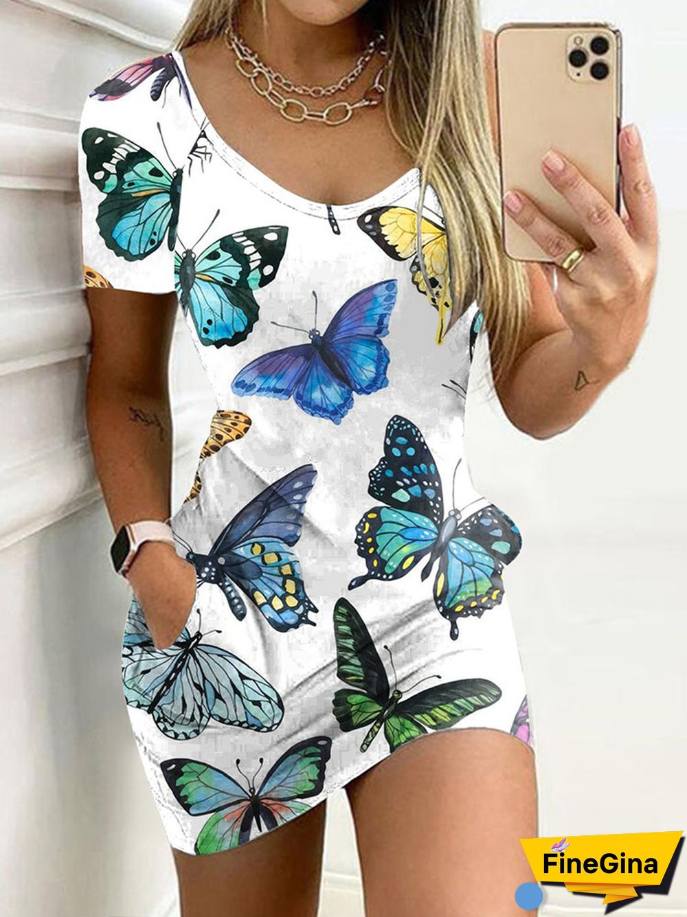 New Casual Floral Print Stitching Party Dress Sexy O Neck Slim Mini Office Dress Street Fashion Pocket Women Summer Beach Dress