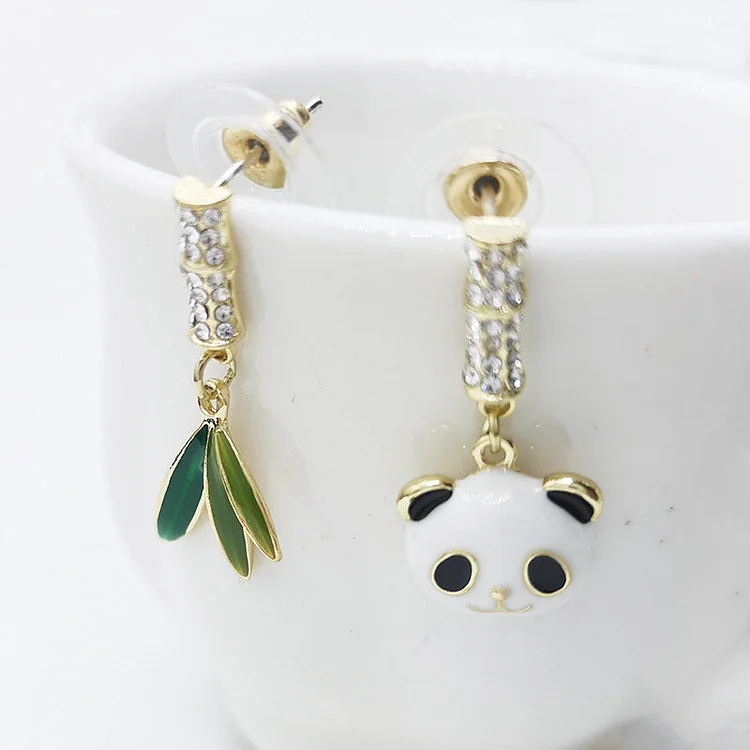 Cute Bamboo Panda Earrings