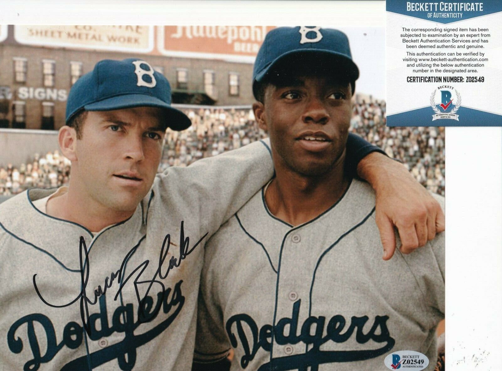 LUCAS BLACK signed (42) Pee Wee Reese Movie 8X10 Photo Poster painting BECKETT BAS Z02549