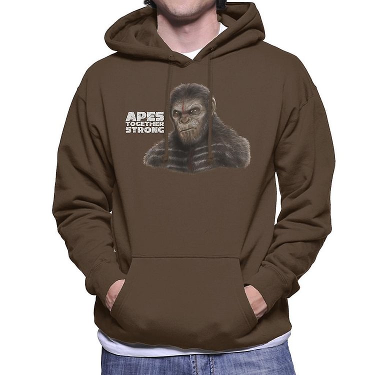 Caesar Planet Of The Apes Together Strong Men's Hooded Sweatshirt