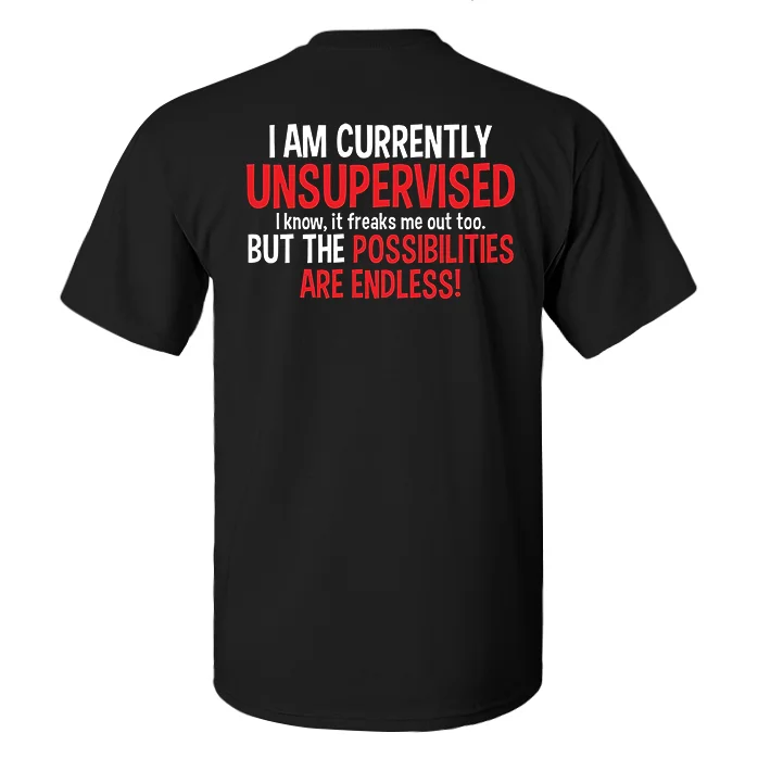 I Am Currently Unsupervised Printed Men's T-shirt