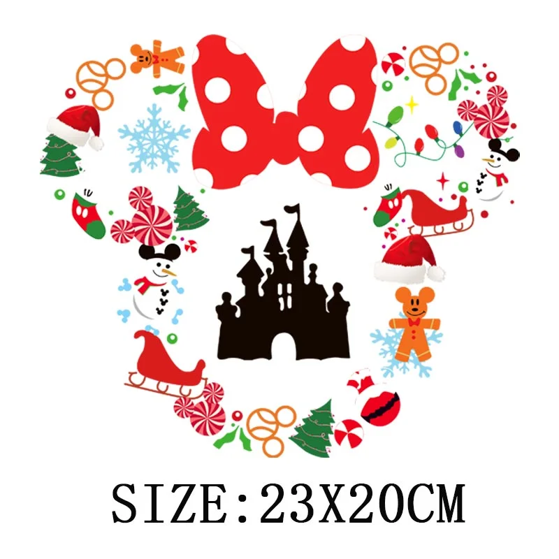 Beautiful Christmas Gift Thermal Sticker On Clothes DIY T-shirt Washable Iron On Patch For Clothing Christmas Design Patch Decor