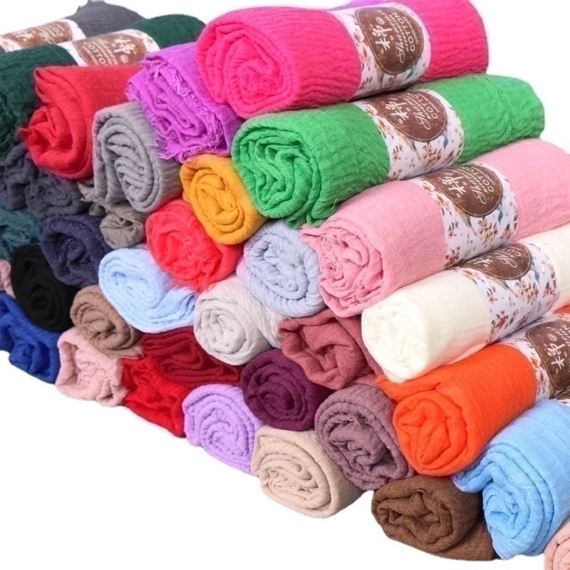 20 Pieces Fashion Solid Color Cotton Pashmina Scarves