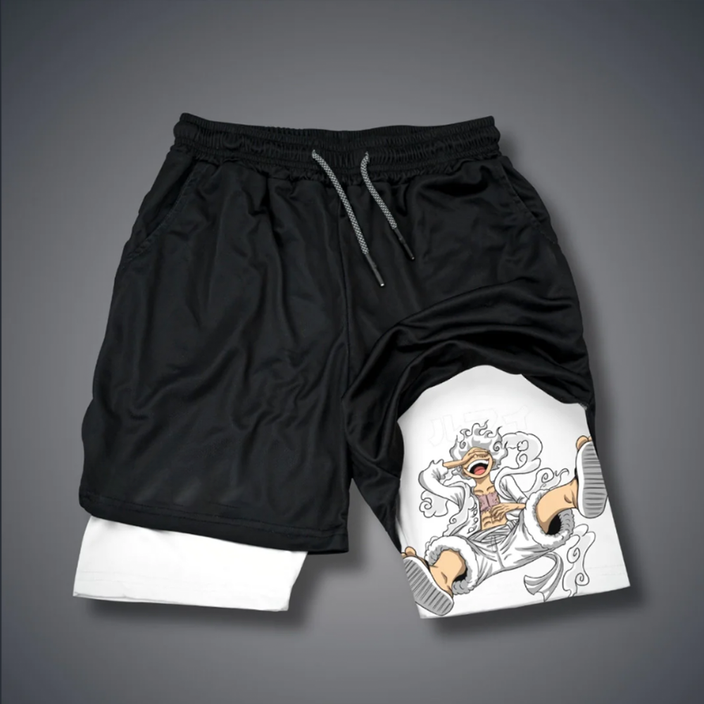 Outletsltd Casual One Piece Anime Print Gym Shorts