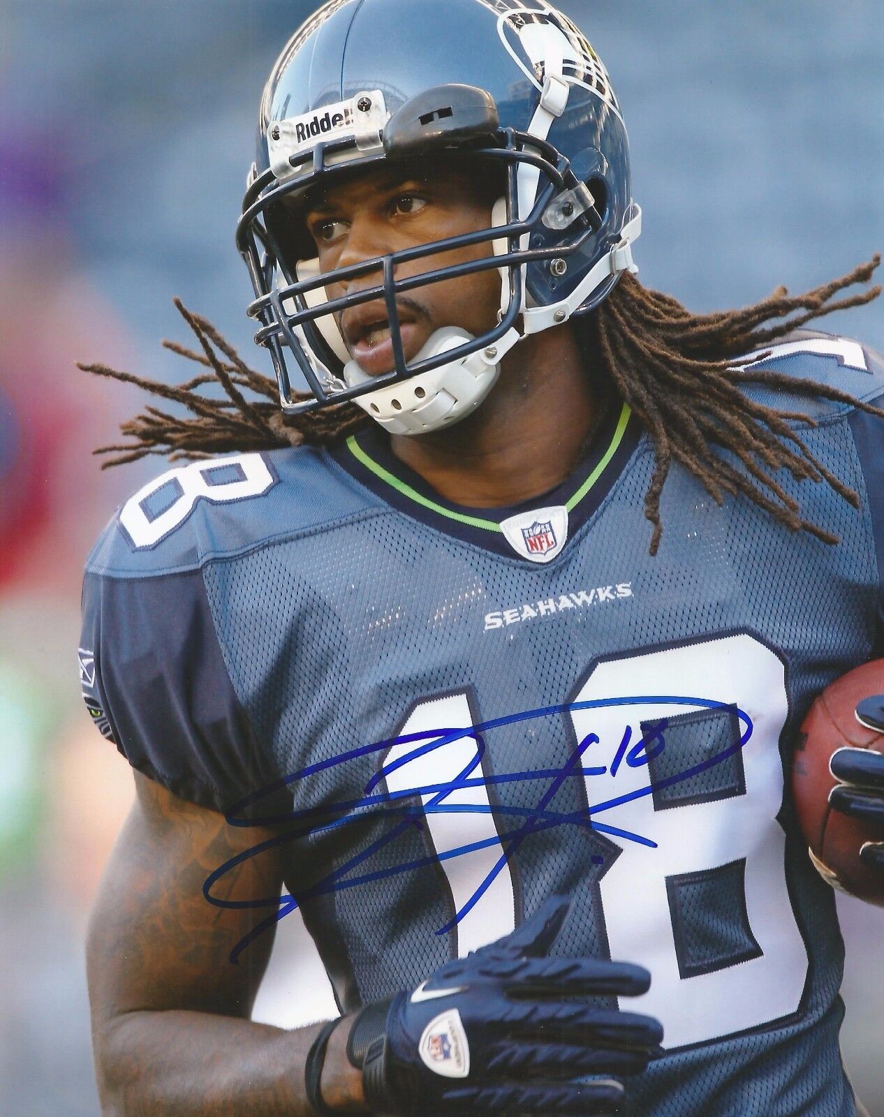 SIDNEY RICE SIGNED SEATTLE SEAHAWKS 8x10 Photo Poster painting #4 with PROOF