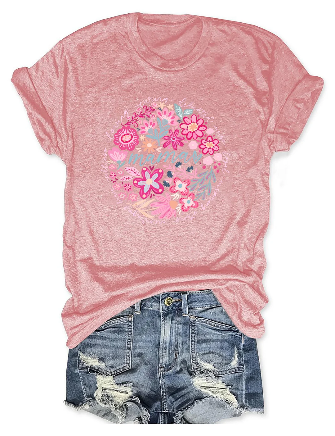 Boho Floral Mama T-shirt
