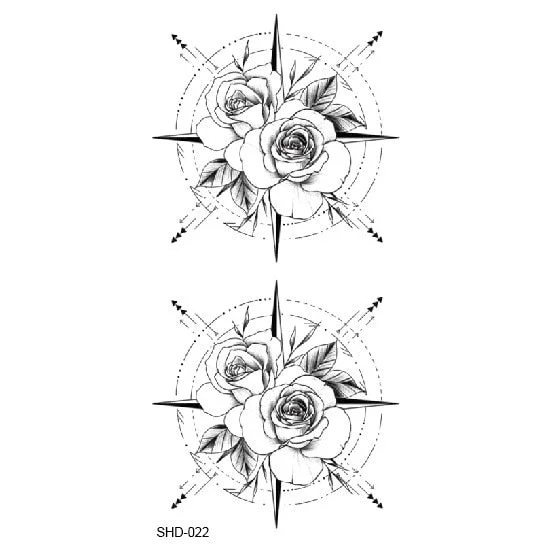 Waterproof Temporary Tattoo Black Sketchs Flowers Animal Tattoo Stickers Flash Fake Body Tattoos for Women tatuajes temporales