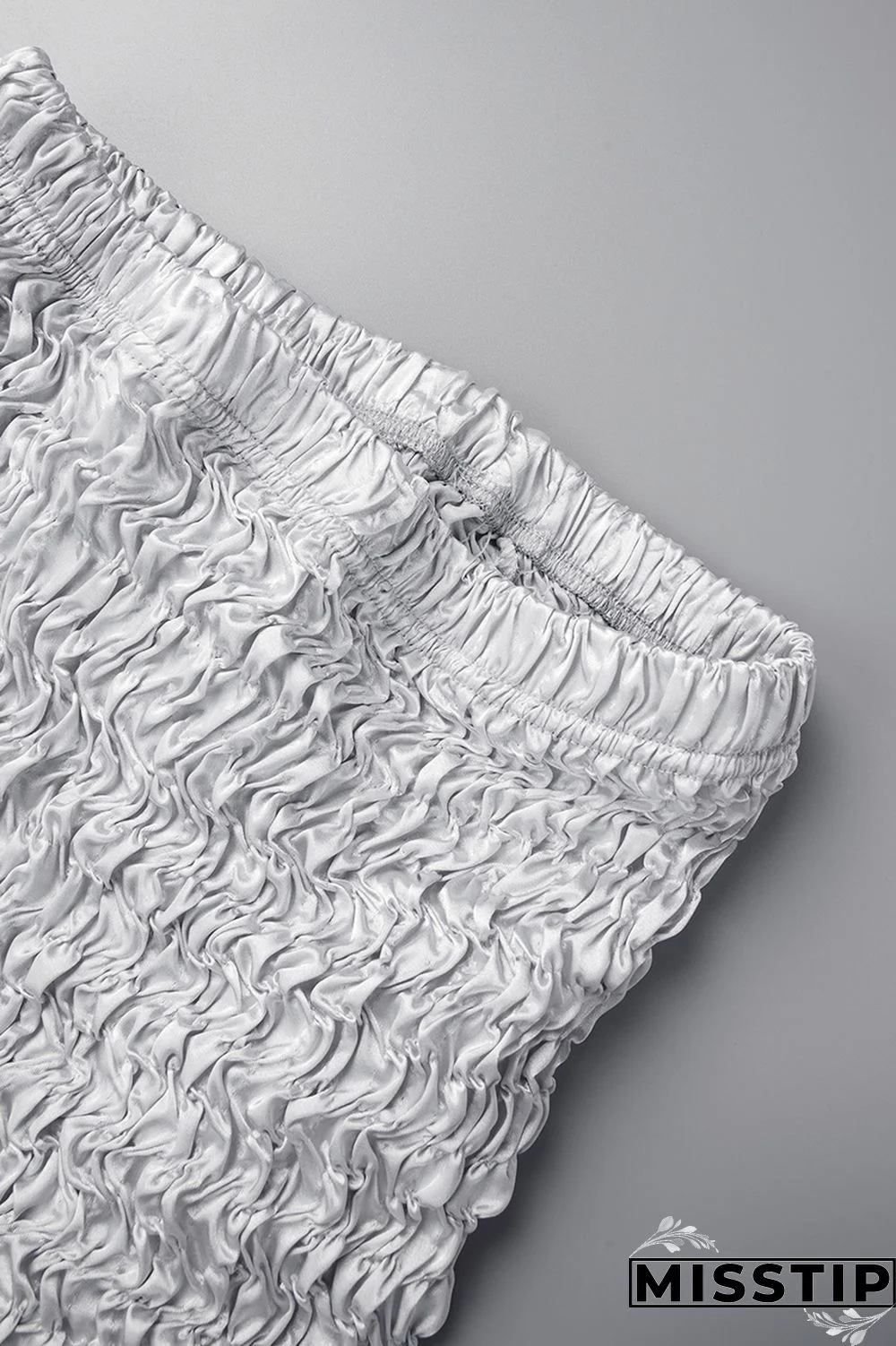 Black Street Solid Patchwork Fold High Waist Pencil Solid Color Bottoms