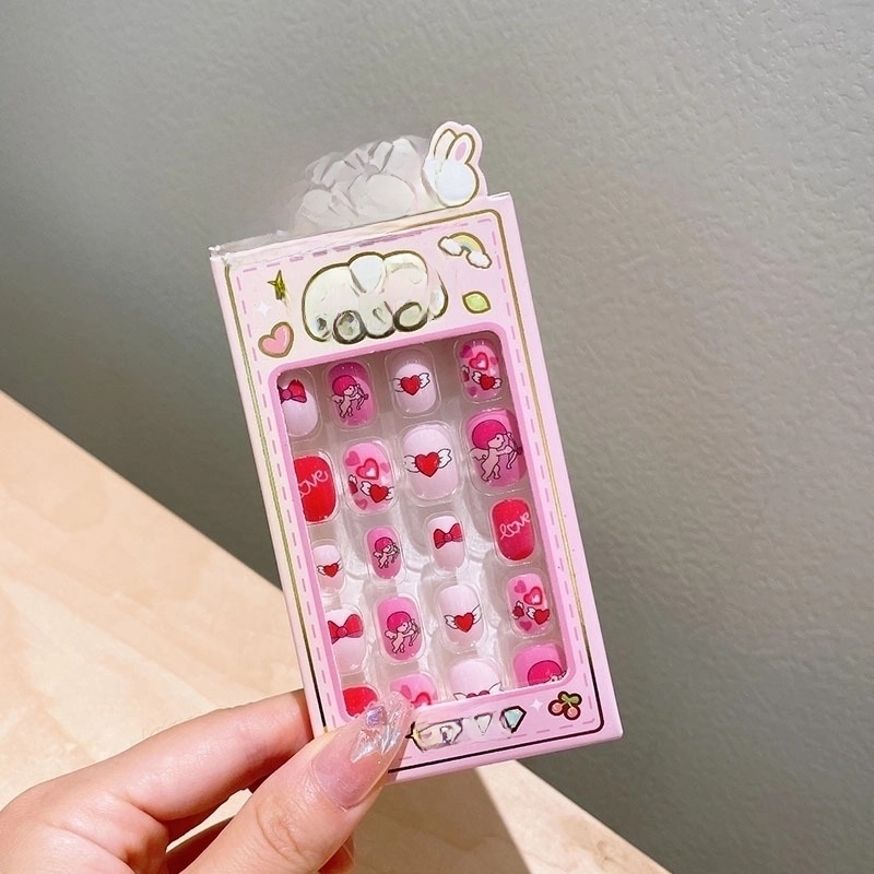 Cute Cartoon Character Stripe Plastic Nail Patches 1 Set