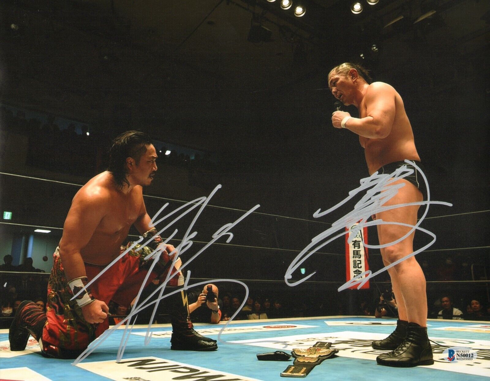 Minoru Suzuki Hirooki Goto Signed 11x14 Photo Poster painting BAS COA New Japan Pro Wrestling 12