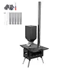 [US Local Warehouse] Portable Wood Burning Stove with Stainless Steel Construction Compact Tent Stove Chimney Pipes Included Firewood Stoves for Outdoor Heating & Cooking Ice Fishing Hunting