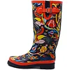 Printed high-tube rain boots, rubber rain boots, comfortable insoles, waterproof rain boots, garden boots
