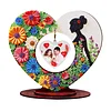 DIY Special Shape Diamond Painting Wooden Heart Shape Desk Ornament Decor Kit