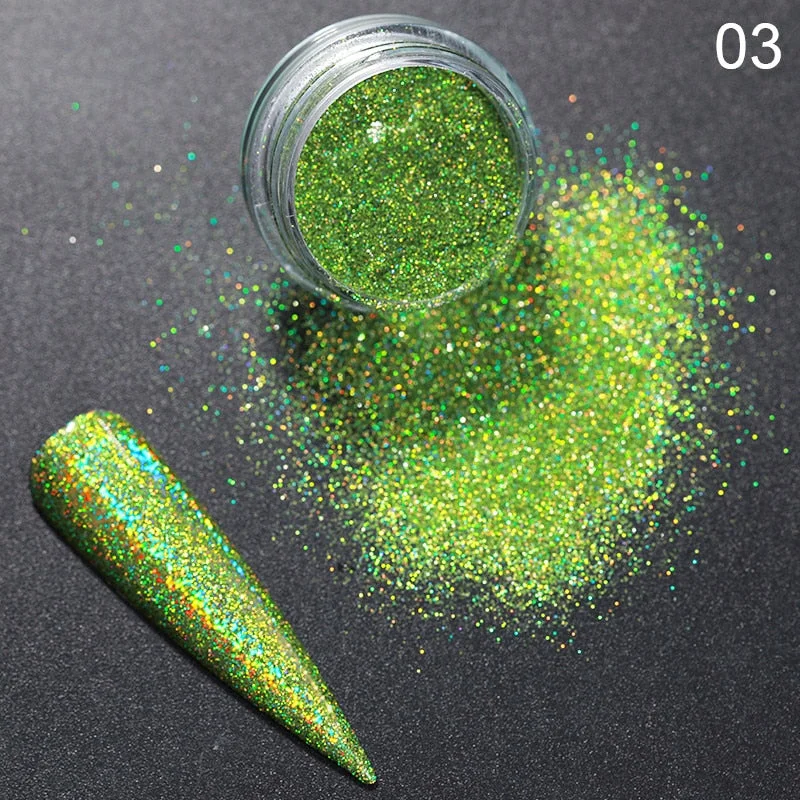 1 Box Iridescent Nail Powder Silver Black Colorful Glitter Sequins Gel Polish Flakes Nail Art Decoration For Manicure Pigment-Nail Inspo