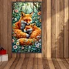Diamond Painting-DIY Full Round Drill Fox Family(70*40 CM)