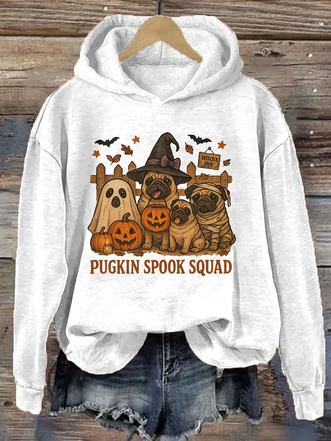 Retro Pug Halloween Hoodie