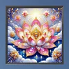 Pinke lila Lotus 5D DIY Diamant-Kunst-Malkits f&uuml;r Wohnwanddekoration 40x40 cm
