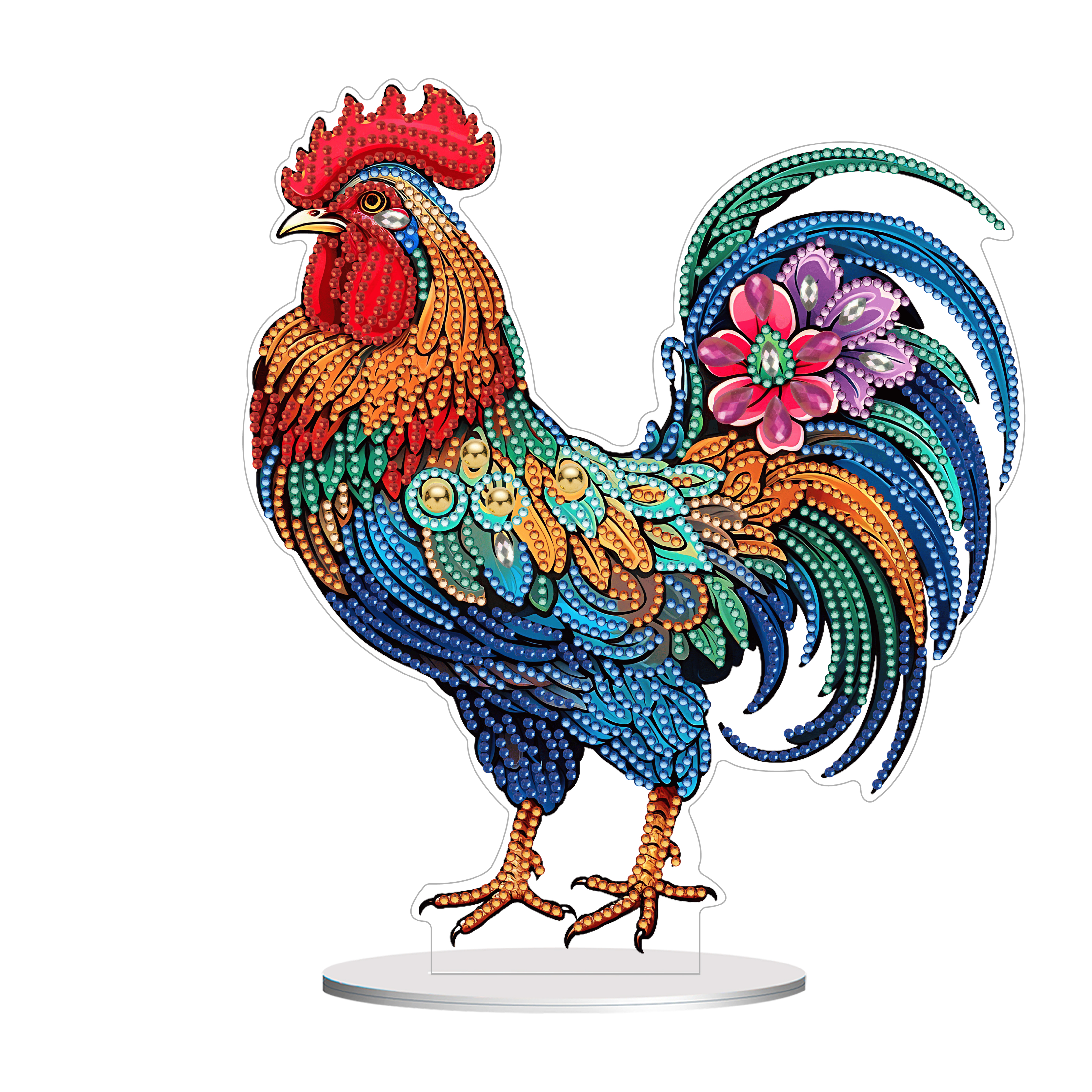 5D DIY Special Shape Diamond Painting Desk Ornament Rooster Decor Kit
