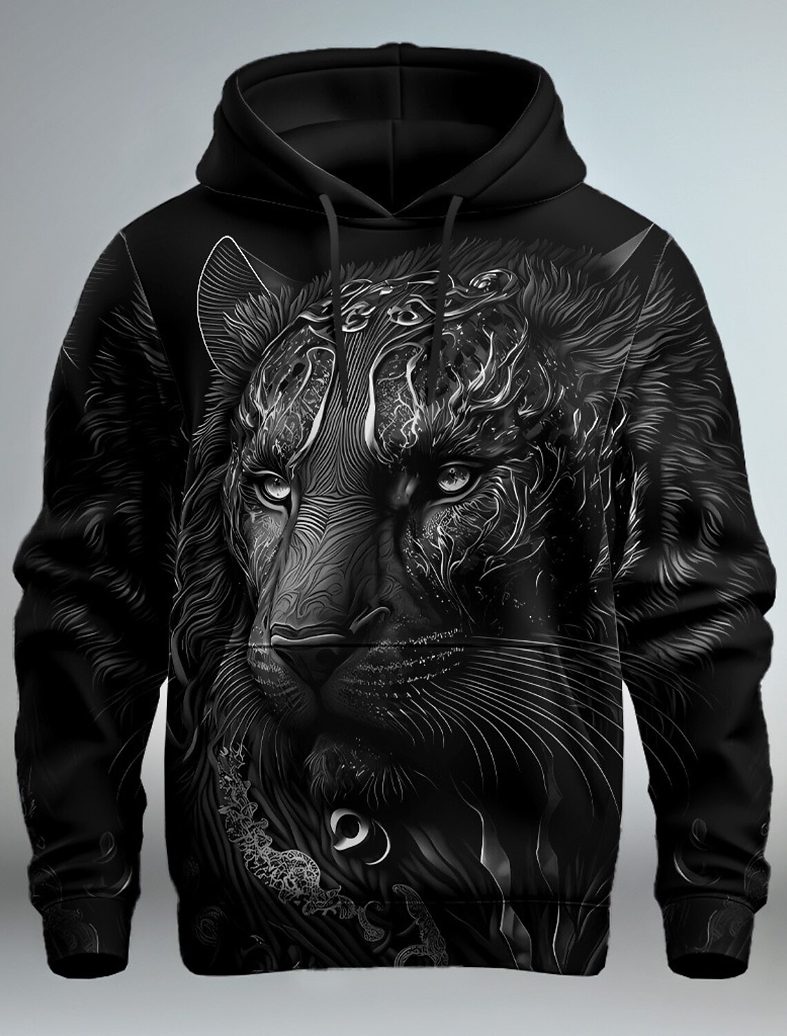 Destinybetclub New Graphic Lion Men's Fashion 3D Print Hoodie Streetwear Hoodies Long Sleeve Hooded Print Front Pocket Spring Hoodie Sweatshirt