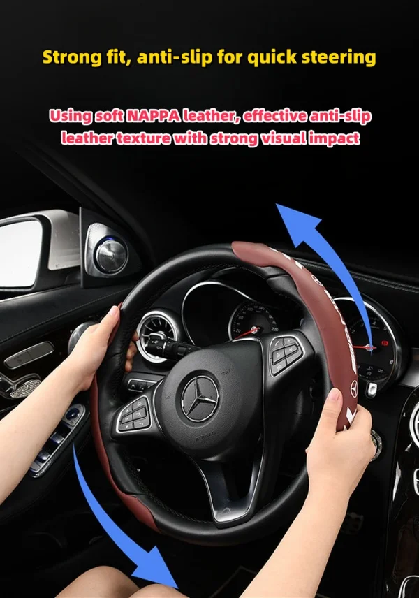 Luminous Nappa Leather Car Steering Wheel Cover